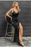 Sexy V-Neck Sequined Long Dress