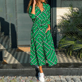 Long Chiffon Boho Print Beach Shirt Dress