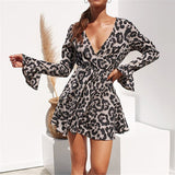 Chiffon Leopard Print Boho Beach Dress