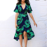 Floral Print Boho Style Summer Beach Dress