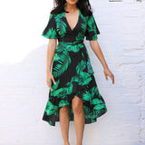 Floral Print Boho Style Summer Beach Dress