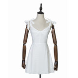 Vanna Marie Detailed Sleeveless Hollow out Ribbon Bow Dress