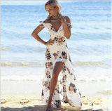 Floral Print Ruffles Long Dress