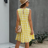 Plaid A-line Pocket Dress