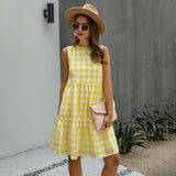 Plaid A-line Pocket Dress