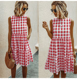 Plaid A-line Pocket Dress