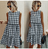 Plaid A-line Pocket Dress