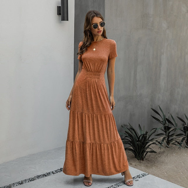 Ruched A-Line T-shirt Maxi Dress Dream Closet Couture Ruched A-Line T-shirt Maxi Dress Dream Closet Couture