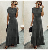 Ruched A-Line T-shirt Maxi Dress