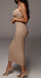 Selena Ribbed Spaghetti Strap Long Dress