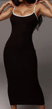 Selena Ribbed Spaghetti Strap Long Dress