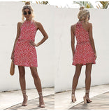 Floral Halter Strapless Mini Sundress