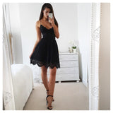 Tazanna Backless V-neck Ruffle Lace Dress