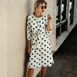 Polka-dot A-line Bow Dress