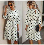 Polka-dot A-line Bow Dress