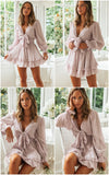 Ruffle Bow Cotton Soft Short Dress