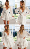 Ruffle Bow Cotton Soft Short Dress