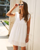 Lace Embroidery Cotton Summer Mini Dress