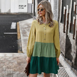 Button Ruched Loose Dress