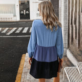 Button Ruched Loose Dress