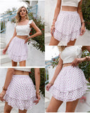 Polka Dot Print Holiday Mini Skirt
