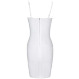 Rosanna Sexy White Lace Embroidery Stitching Club Wear Dress