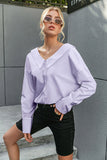 Jasmine V-neck Backless Button Down Collared Top