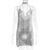 Cascade V-neck Sequin Party Dress