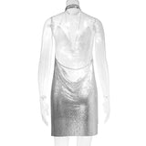 Cascade V-neck Sequin Party Dress