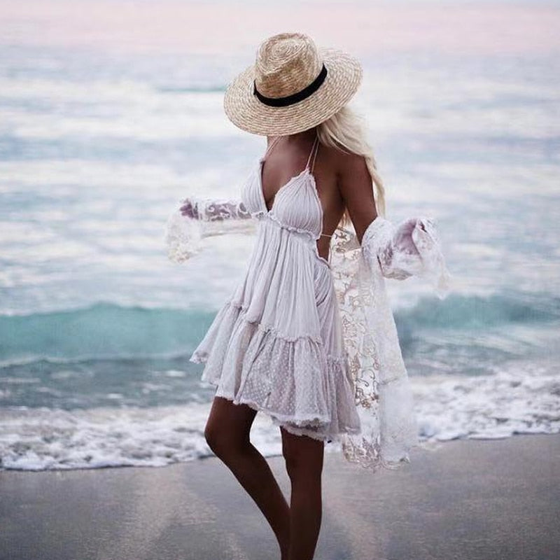 Isabelle Lace Up Backless Summer Boho Dress – Dream Closet Couture