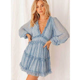 Mildred Floral Print Boho Ruffled Dress