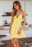 Crisbelle Deep V-neck Sleeveless Mini Dress