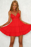 Crisbelle Deep V-neck Sleeveless Mini Dress