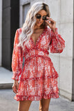 Mildred Floral Print Boho Ruffled Dress