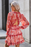 Mildred Floral Print Boho Ruffled Dress