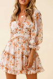 Mildred Floral Print Boho Ruffled Dress