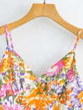 Jojo Floral Ruffled V-Neck Two-Piece Dress