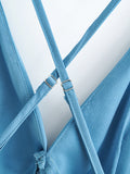 Madeline Spaghetti Strap Deep-V Maxi Satin Dress
