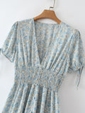 Marilyn V-neck Floral Midi Dress