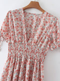 Marilyn V-neck Floral Midi Dress