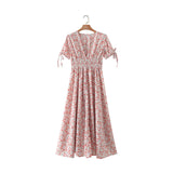 Marilyn V-neck Floral Midi Dress