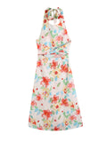 Danica Halter Floral Print Short Summer Dress