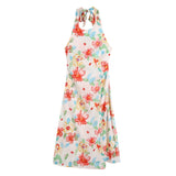 Danica Halter Floral Print Short Summer Dress