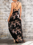 Anika Deep-V Slit Sequin Maxi Dress