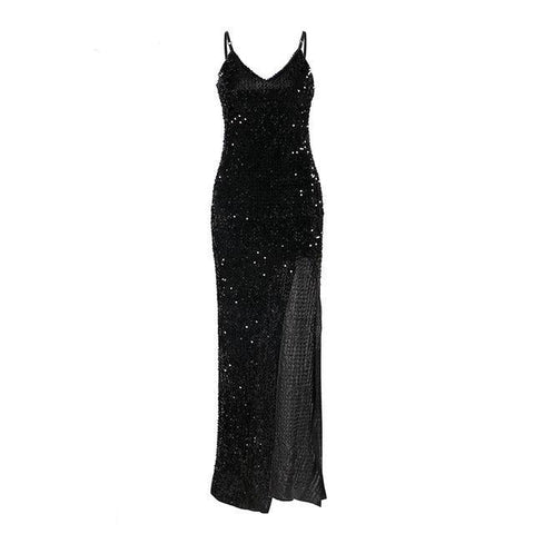 Sheena High-Slit Sequin Dress