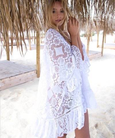 White Beach Dress | Lace Style | Embroidered Dream Closet Couture White Beach Dress | Lace Style | Embroidered Dream Closet Couture