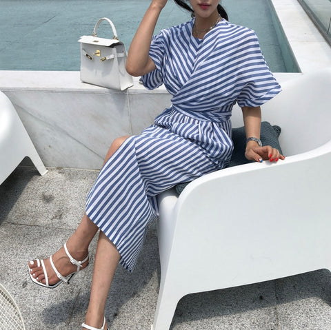 Blythe Blue Striped Couture Dress – Dream Closet Couture