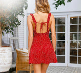 Polka Dots Red Boho Beach Dress