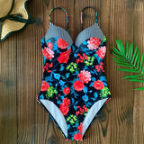 One Piece Floral Ruffle Swimsuit
