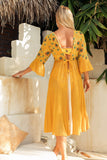 Sunflower Print Chiffon Tunic Beach Dress Cover Up